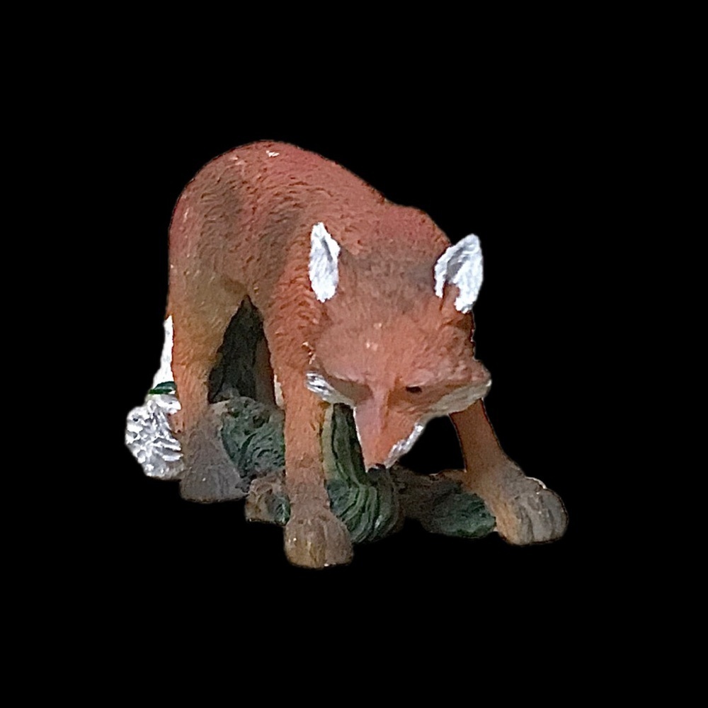 Vintage Resin Red Fox Figurine Cottagecore Goblin Core Rustic Woodland Critter